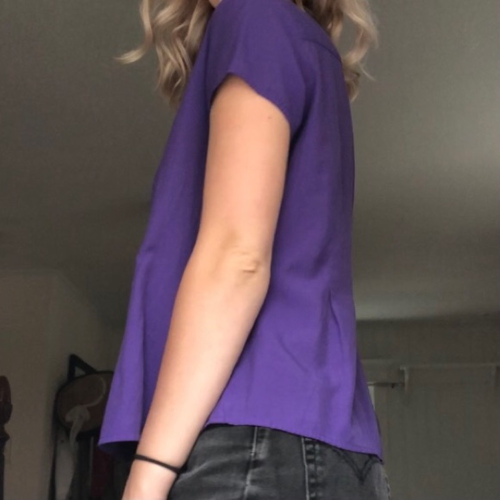 Purple Button Down Top - Picture 3 of 4